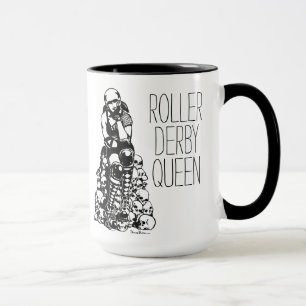 Roller Derby Queen Black Handle Coffee Mok