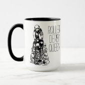 Roller Derby Queen Black Handle Coffee Mok (Links)