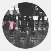 Roller Derby Ronde Sticker (Voorkant)