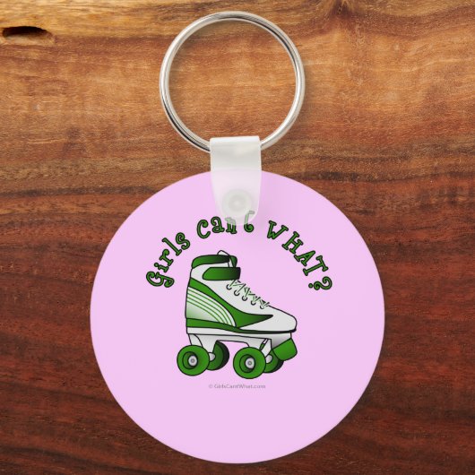 Roller Derby Schaats - Groen Sleutelhanger (Voorkant)