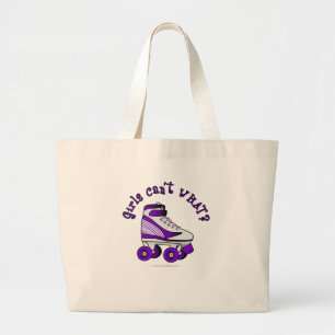 Roller Derby Schaats - Paars Grote Tote Bag