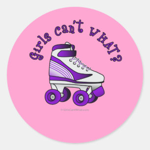 Roller Derby Schaats - Paars Ronde Sticker