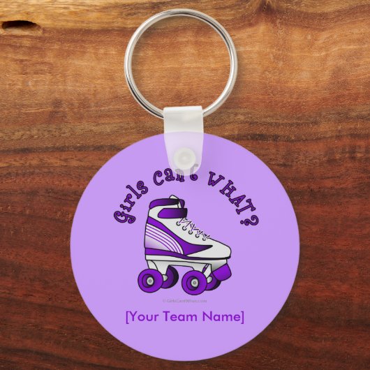 Roller Derby Schaats - Paars Sleutelhanger (Voorkant)
