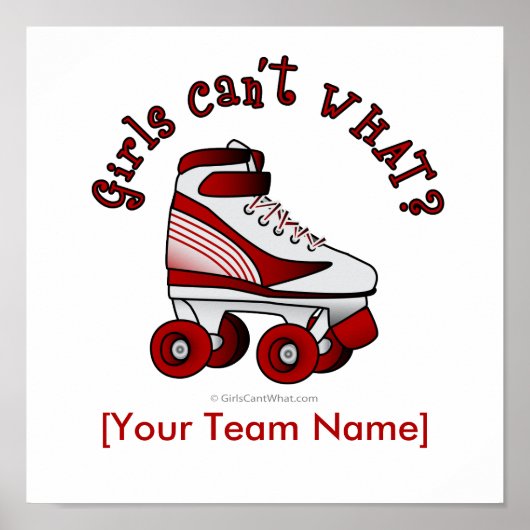Roller Derby Schaats - Rood Poster (Voorkant)