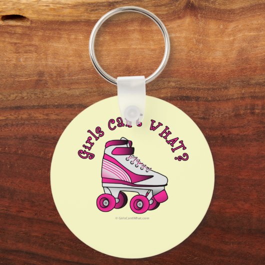 Roller Derby Schaats - Roze Sleutelhanger (Voorkant)