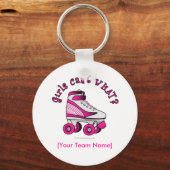 Roller Derby Schaats - Roze Sleutelhanger (Voorkant)