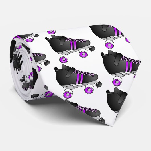 Roller Derby Schaatsen Black en Paars Stropdas (Opgerold)