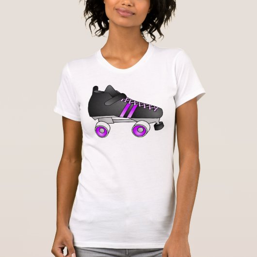 Roller Derby Schaatsen Black en Paars T-shirt (Voorkant)