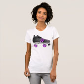 Roller Derby Schaatsen Black en Paars T-shirt (Voorkant volledig)