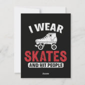 Roller Derby Schaatsen Schaats Schaatser Feestdagenkaart (Achterkant)
