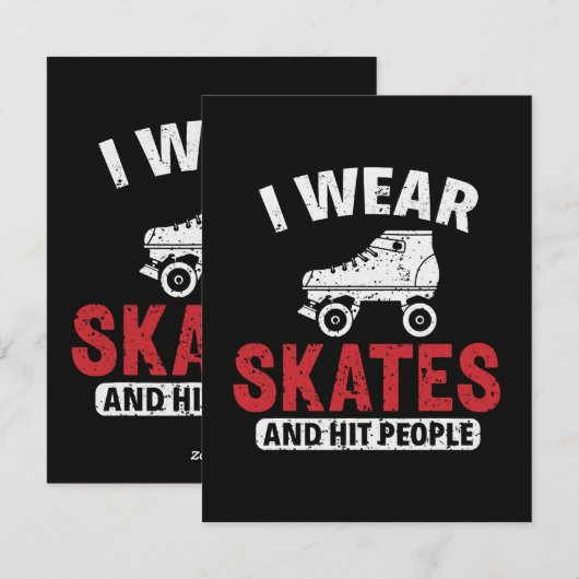 Roller Derby Schaatsen Schaats Schaatser Feestdagenkaart (Voorkant / Achterkant)