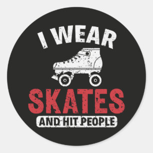 Roller Derby Schaatsen Schaats Schaatsster Ronde Sticker