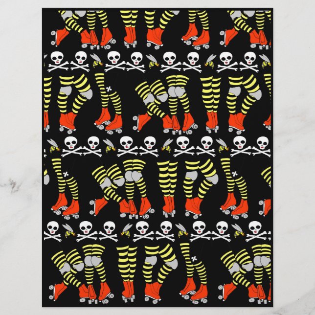 Roller Derby Scrapbook paper 8,5 inch x 11 inch (Voorkant)