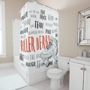 Roller Derby Shower Curtain Douchegordijn