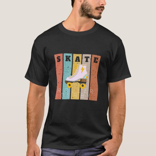 Roller Derby Skating Retro Vintage Skater T-shirt (Voorkant)
