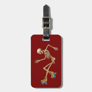 Roller Derby Skeleton Bagagelabel