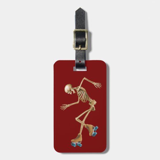 Roller Derby Skeleton Bagagelabel (Voorkant verticaal)