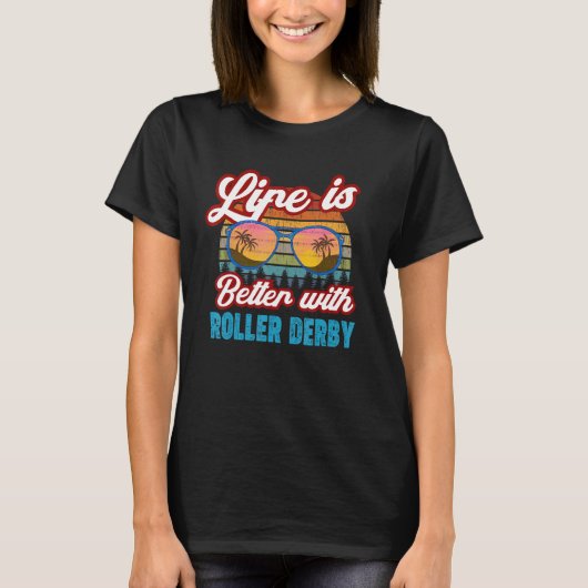 Roller Derby Speler Met Roller Derby T-shirt (Voorkant)