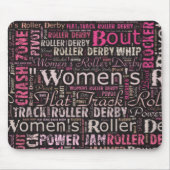 Roller Derby Text Collage voor vrouwen Muismat (Voorkant)