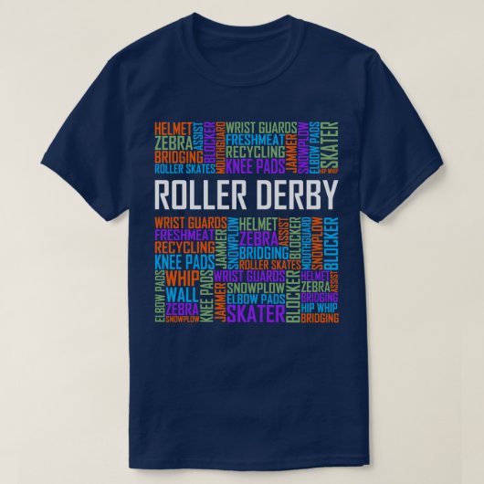 Roller Derby Words T-shirt (Design voorkant)