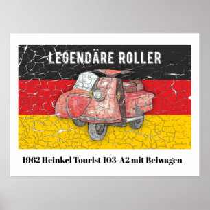 Roller Deutschland 1962 Heinkel 103-A2 Beiwagen Poster
