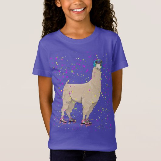 Roller Disco Llama T-shirt (Voorkant)