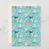 Roller Disco Modern Retro Vrijgezellenfeest Kaart (Achterkant)