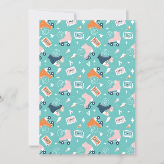 Roller Disco Modern Retro Vrijgezellenfeest Kaart (Achterkant)