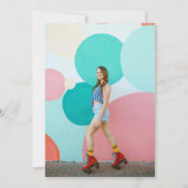 Roller Disco Verjaardagsfeest Roller Schaats Kaart (Achterkant)