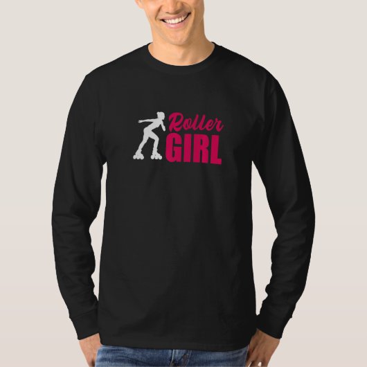 Roller Girl Inline Schaatsen Rollerblading T-shirt (Voorkant)