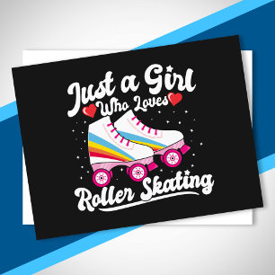 Roller Girl - Meisje Dat Van Roller Skaten Houdt Briefkaart
