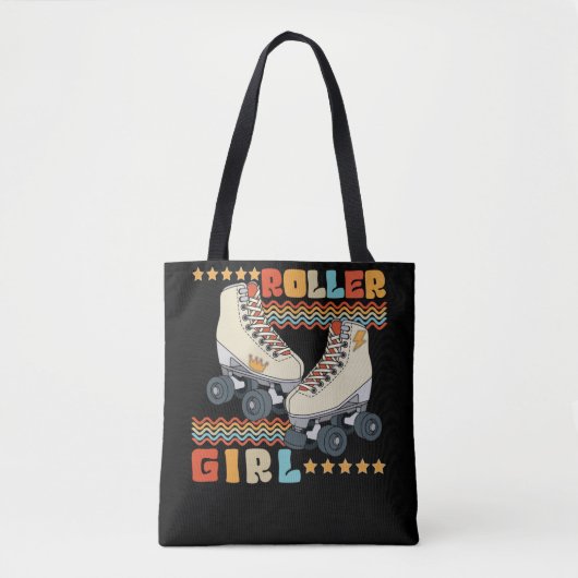 Roller Girl Retro 70s 80s Roller Skating Tote Bag (Voorkant)