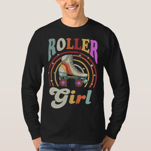 Roller Girl Retro Roller Derby Roller Skating Roll T-shirt (Voorkant)