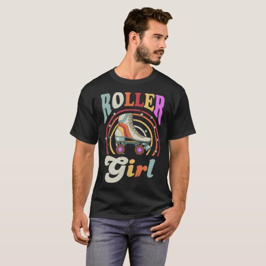 Roller Girl Retro Roller Derby Roller Skating Roll T-shirt (Voorkant volledig)