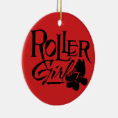 Roller Girl, Roller Derby Keramisch Ornament (Rechts)