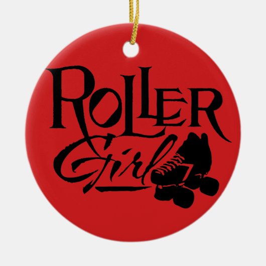 Roller Girl, Roller Derby Keramisch Ornament (Voorkant)