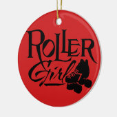 Roller Girl, Roller Derby Keramisch Ornament (Links)