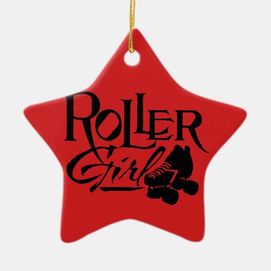 Roller Girl, Roller Derby Keramisch Ornament (Voorkant)