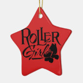 Roller Girl, Roller Derby Keramisch Ornament (Links)