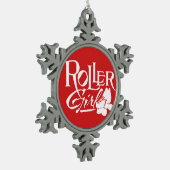 Roller Girl, Roller Derby Tin Sneeuwvlok Ornament (Links)