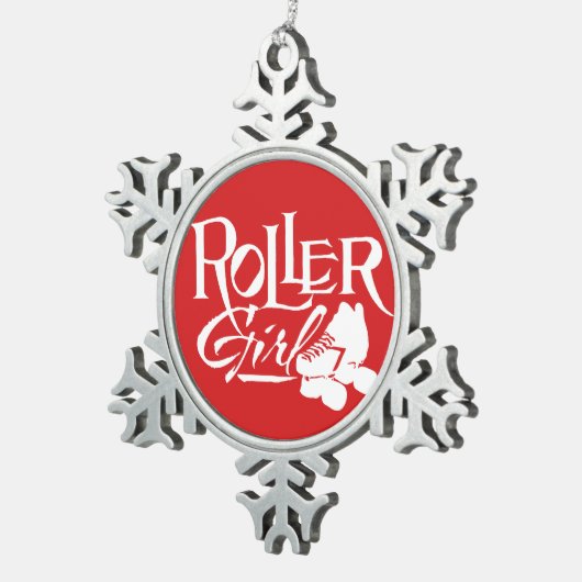 Roller Girl, Roller Derby Tin Sneeuwvlok Ornament (Rechts)