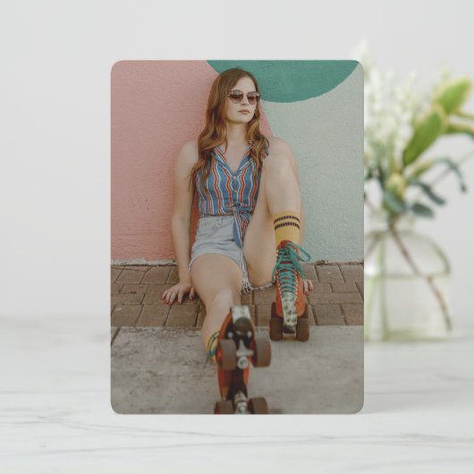 Roller Girl - Roller Skating   Bedankkaart (Staand voorkant)