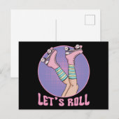 Roller Girl Skater Retro 70s en 80s Skating Girls Briefkaart (Voorkant / Achterkant)