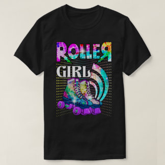 Roller Girl Skater Skating Retro 70s 80s Disco T-shirt