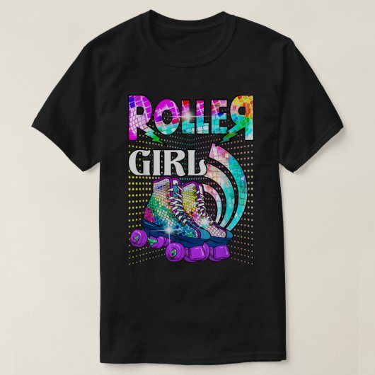 Roller Girl Skater Skating Retro 70s 80s Disco T-shirt (Design voorkant)