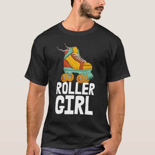 Roller Girl Women Skating Rolling Shoes Birthday T-shirt (Voorkant)