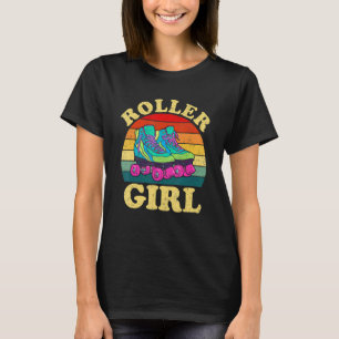 Roller Meisje  70s Rolling Schaats Kostuum T-shirt