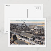 Roller Onderzetter, Coney Island, New York Vintage Briefkaart (Voorkant / Achterkant)