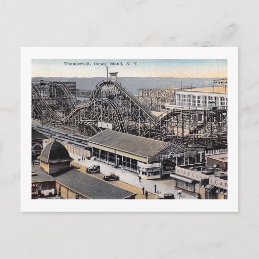 Roller Onderzetter, Coney Island, New York Vintage Briefkaart (Voorkant)