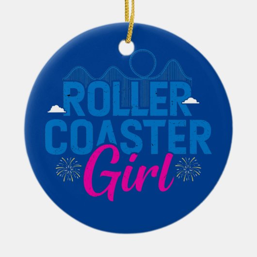 Roller Onderzetter Girl Amusement Theme Park Ride Keramisch Ornament (Voorkant)